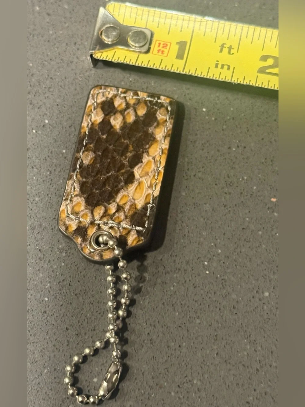 Coach Snake Print Leather Hang Tag